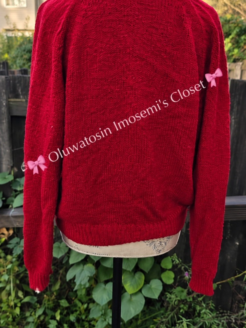 Red Textured Cardigan - Picture 5 of 5